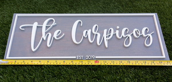 Custom Last Name Wood Sign 8x21