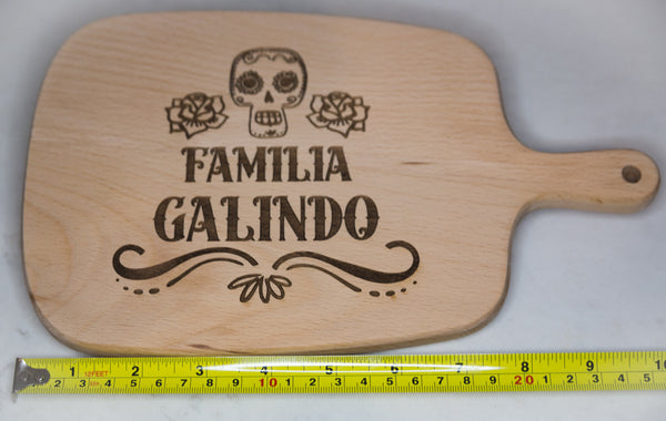 Personalized Day of the Dead charcuterie board with family last name (10x6)