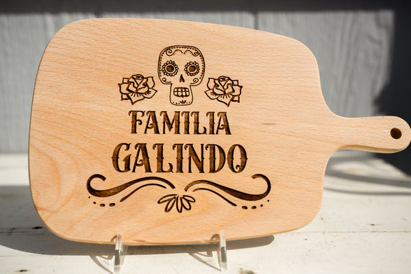 Personalized Day of the Dead charcuterie board with family last name (10x6)