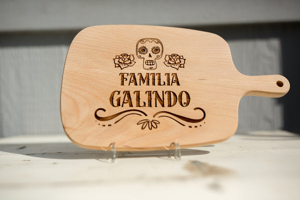 Personalized Day of the Dead charcuterie board with family last name (10x6)