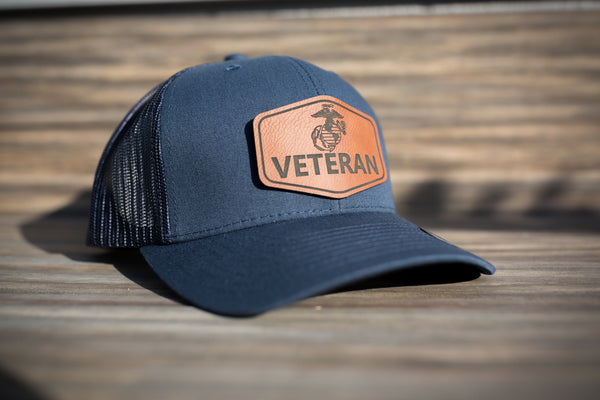 American Veteran Leather Patch Hat