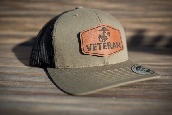 American Veteran Leather Patch Hat