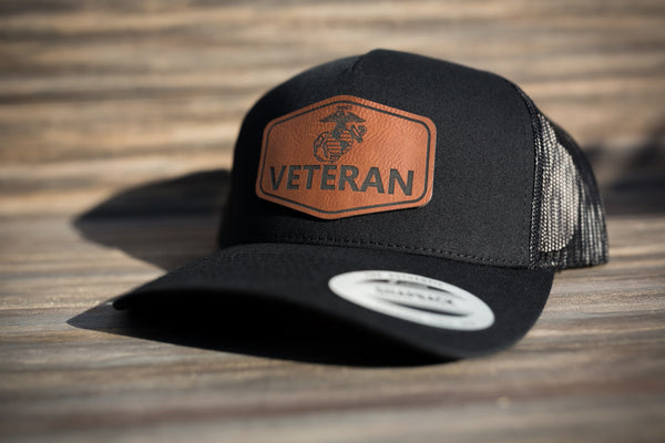 American Veteran Leather Patch Hat