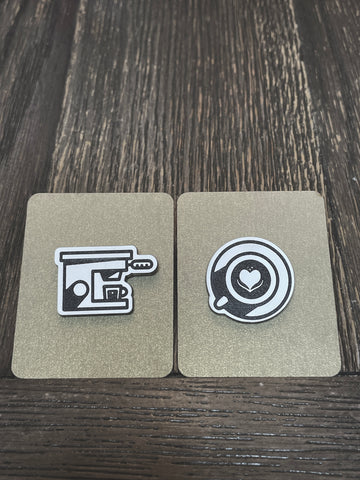 Espresso machine and Latte Art Pins