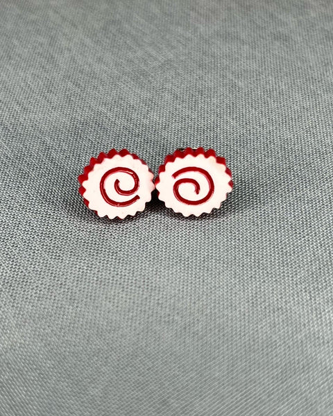 Naruto (fish cake) stud earrings, hypoallergenic earrings, anime, cosplay